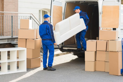 Local moving van supporting a residential removal near Acton streets