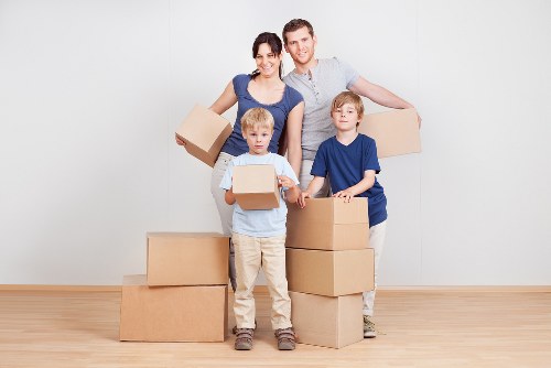 Loading boxes during an Acton Man And Van service